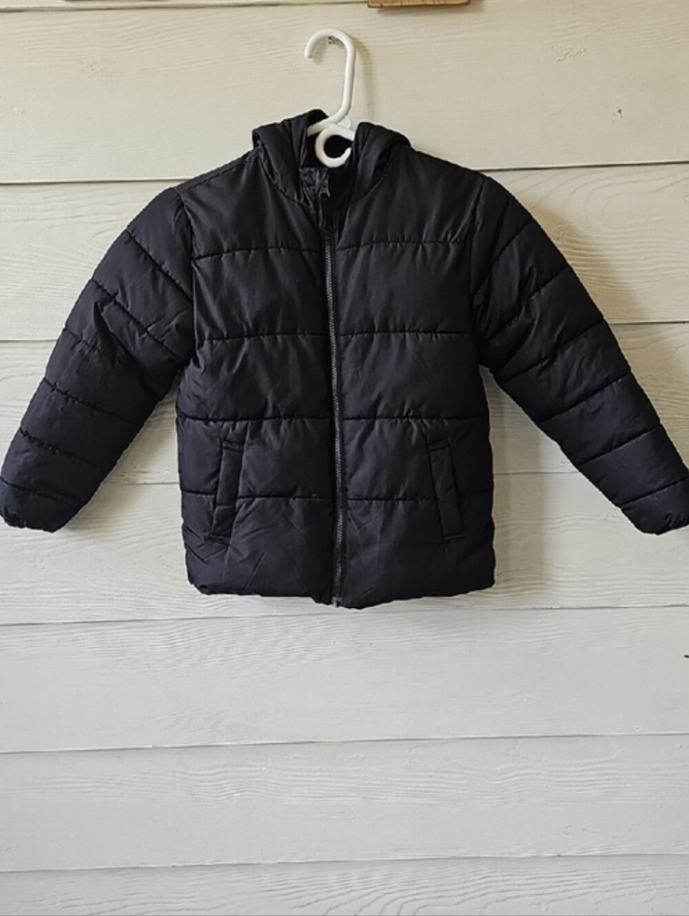 Swiss Tech Kids Black Hooded Puffer Coat